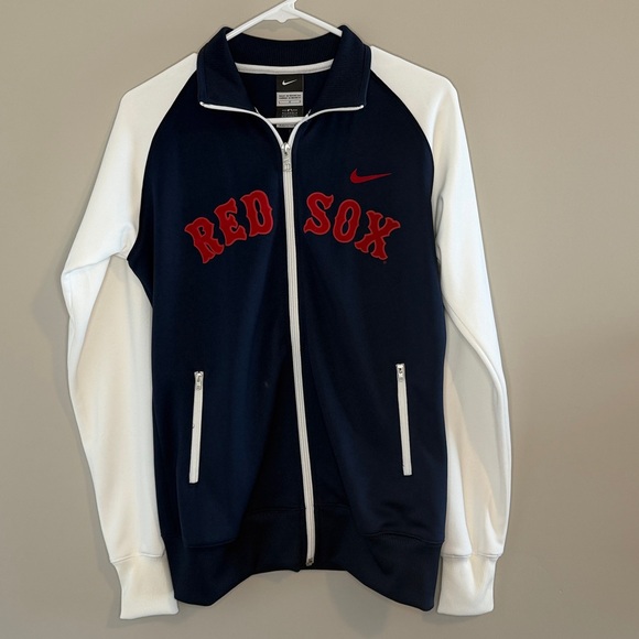 Nike Red Sox Navy and White Track Jacket Size Large - Picture 1 of 4